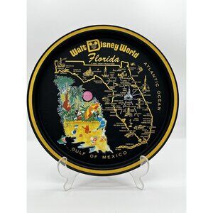 Vintage Disney World Metal Tin serving tray 11" Walt Disney Florida
